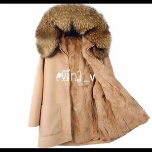 Fur parka coat